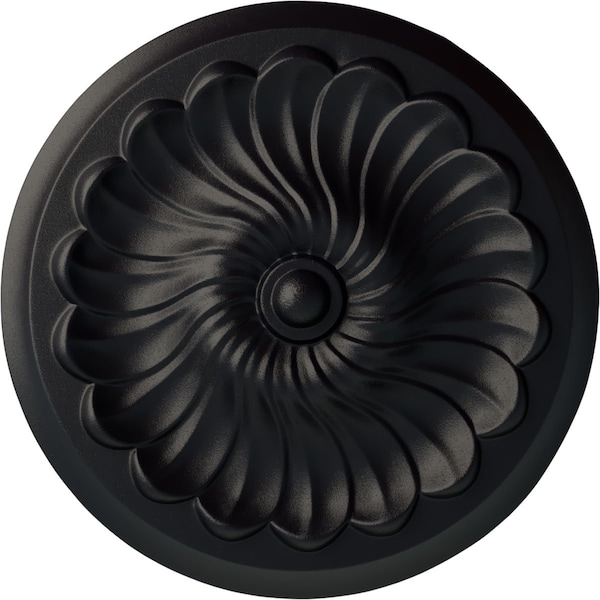 Ekena Millwork Flower Spiral Ceiling Medallion (Fits Canopies up to 2"), 12 1/4"OD x 2 1/4"P, Steel Gray CM12FLSGS - main